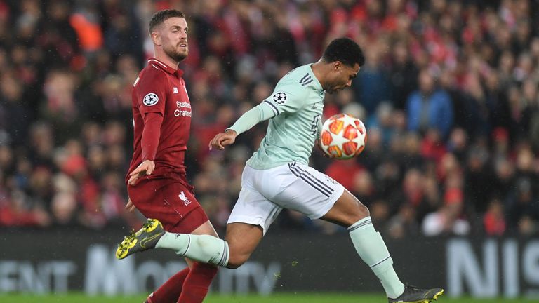 Jordan Henderson impressed for Liverpool against Bayern Munich at Anfield in February 2019