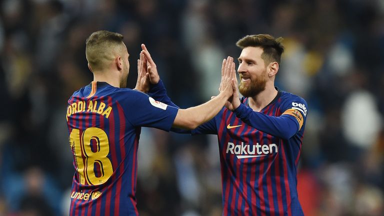 Alba has given a total of 20 assists to Lionel Messi - the most of any player - since they started playing together