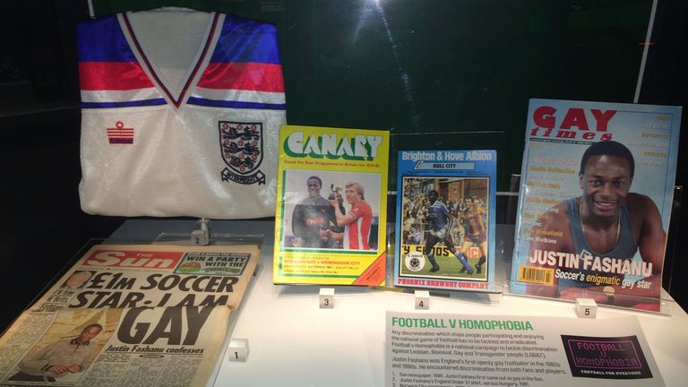 Justin Fashanu memorabilia on display at the National Football Museum (picture courtesy of Alan Quick)