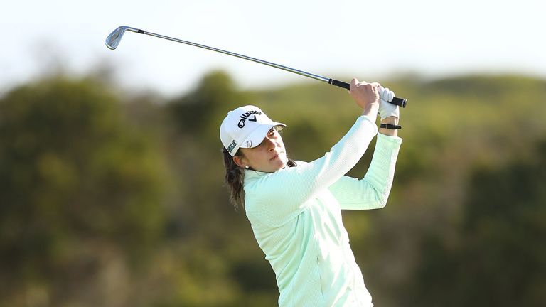 Kim Kaufman carded a 75 but will lead by two shots ahead of the final round