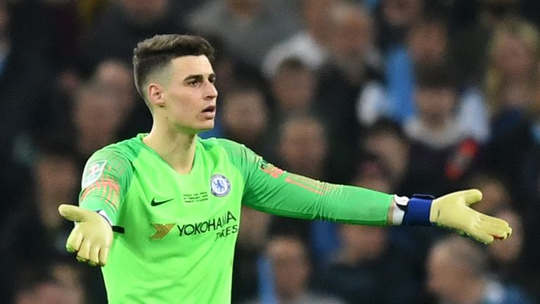 Chelsea goalkeeper Kepa Arrizabalaga against Man City