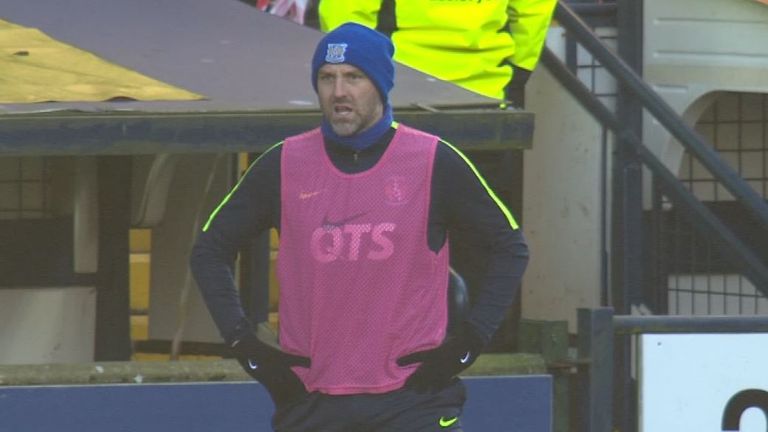 Kris Boyd warms up during Sunday's Kilmarnock-Celtic match