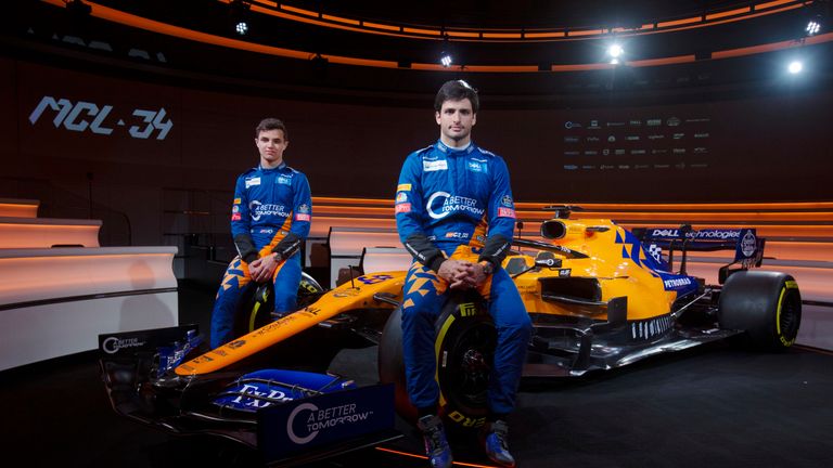 Lando Norris and Carlos Sainz with the new McLaren MCL34