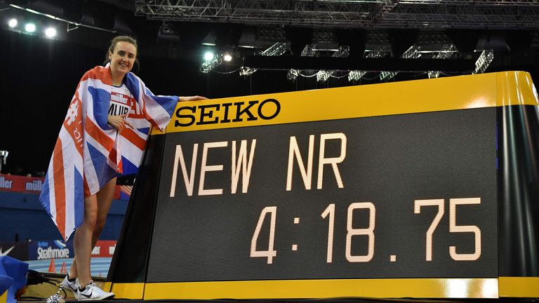 Laura Muir ran the third fastest indoor mile of all time on Saturday