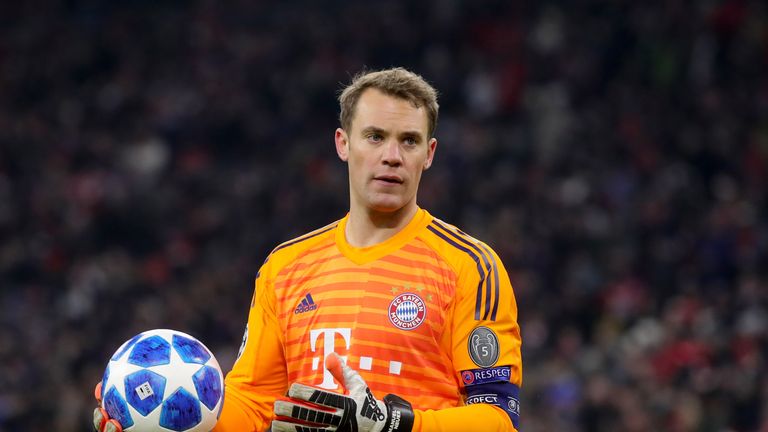 Manuel Neuer during the Group E match of the UEFA Champions League between FC Bayern Muenchen and SL Benfica at Allianz Arena on November 27, 2018 in Munich, Germany.