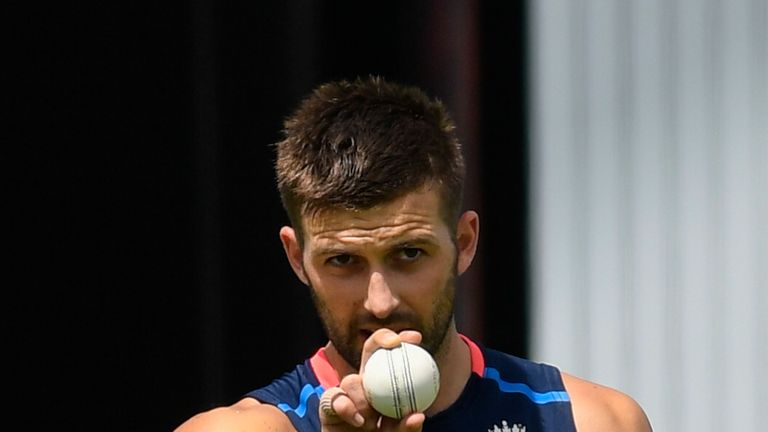 Mark Wood in England training in the Caribbean