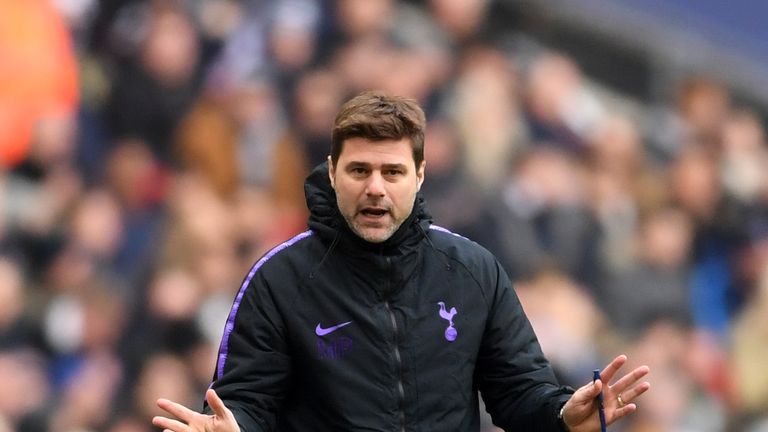 Mauricio Pochettino during the Premier League match between Tottenham Hotspur and Newcastle United at Wembley Stadium