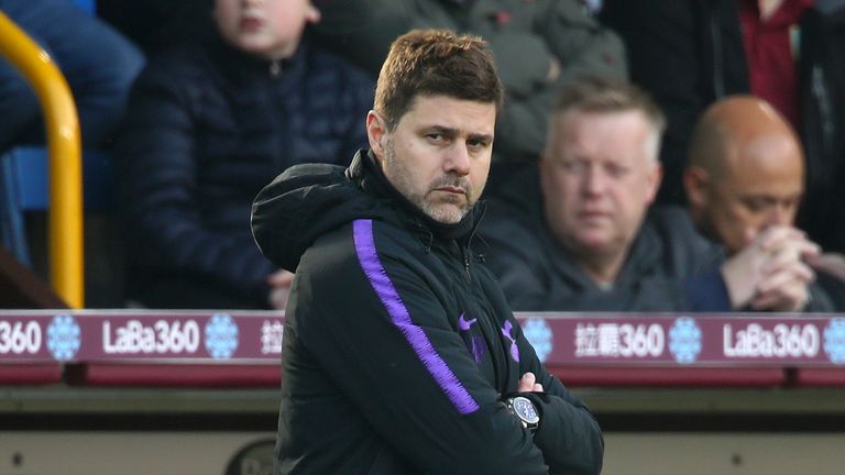 Mauricio Pochettino during the Premier League match between Burnley FC and Tottenham Hotspur at Turf Moor on February 23, 2019 in Burnley, United Kingdom.