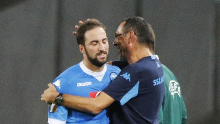 Higuain worked with Sarri at Napoli, where he scored nearly 100 goals