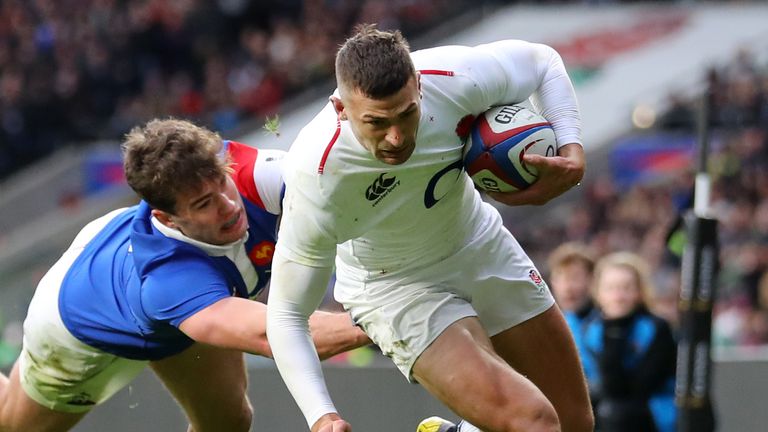  during the Guinness Six Nations match between England and France at Twickenham Stadium on February 10, 2019 in London, England.