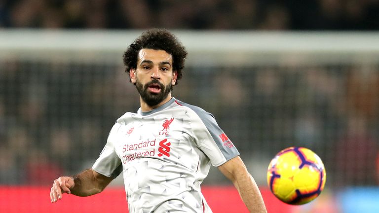 Mohamed Salah in action during the Premier League match against West Ham at the London Stadium