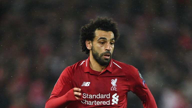 Mohamed Salah in action during Liverpool's 0-0 draw with Bayern Munich at Anfield