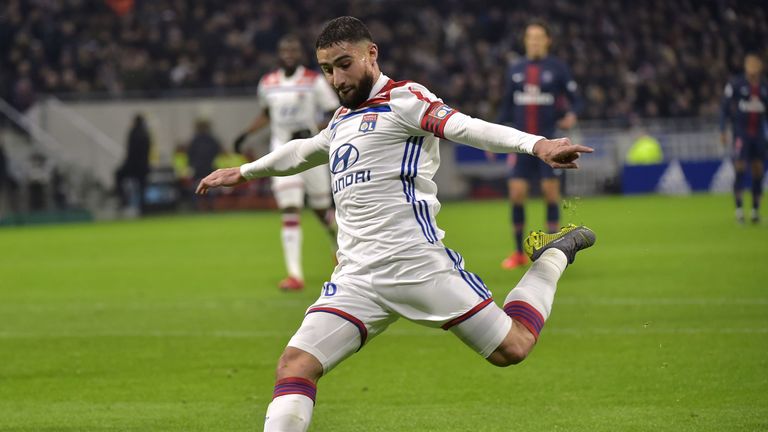 Nabil Fekir scored for Lyon as they beat PSG on Sunday