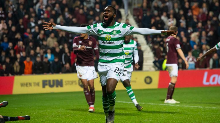 Odsonne Edouard celebrates his late goal for Celtic