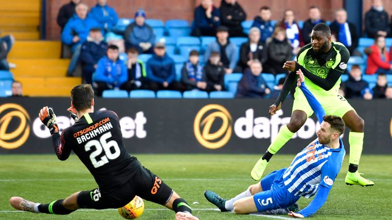 Odsonne Edouard forces a good save out of Kilmarnock's Daniel Bachmann