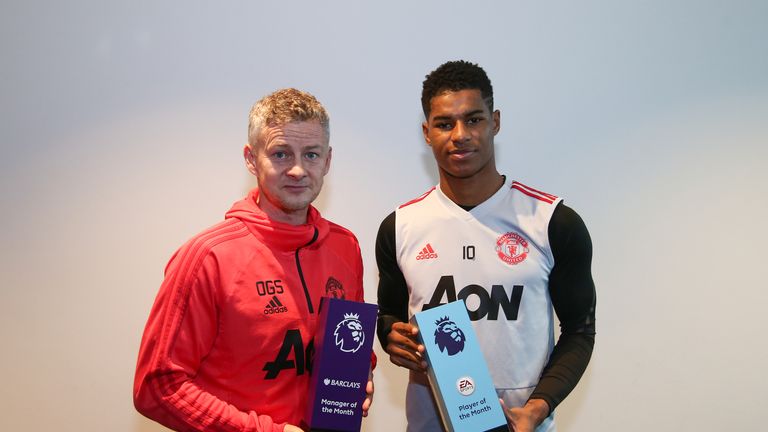 Rashford and Solskjaer won the Premier League player and manager of the month awards for January