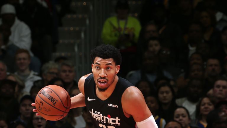 Otto Porter Jr. #22 of the Washington Wizards handles the ball against the Golden State Warriors on January 24, 2019 at Capital One Arena in Washington, DC.