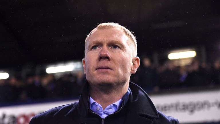 Paul Scholes ahead of the Sky Bet League Two match between Oldham Athletic and Yeovil Town at Boundary Park