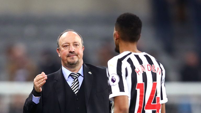 Rafa Benitez during the Premier League match between Newcastle United and Burnley FC at St. James Park on February 26, 2019 in Newcastle upon Tyne, United Kingdom.