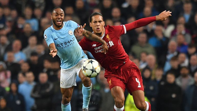 Raheem Sterling taking on Virgil van Dijk last season