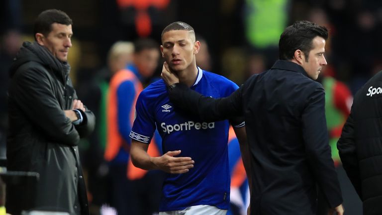 Richarlison was replaced shortly after Watford's winning goal after a subdued display