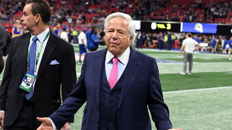 CEO of the New England Patriots Robert Kraft attends the Super Bowl LIII Pregame at Mercedes-Benz Stadium on February 3, 2019 in Atlanta, Georgia. 