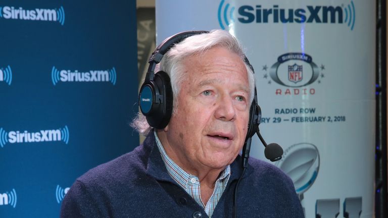 Robert Kraft attends Super Bowl LII Radio Row at the Mall of America