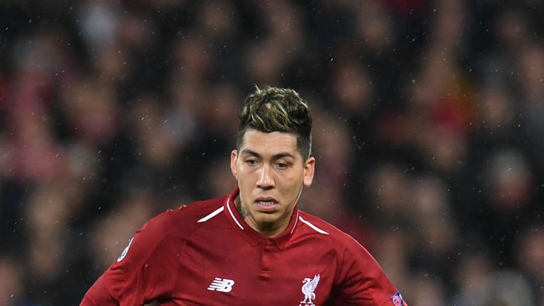 Roberto Firmino in action during Liverpool's 0-0 draw with Bayern Munich at Anfield