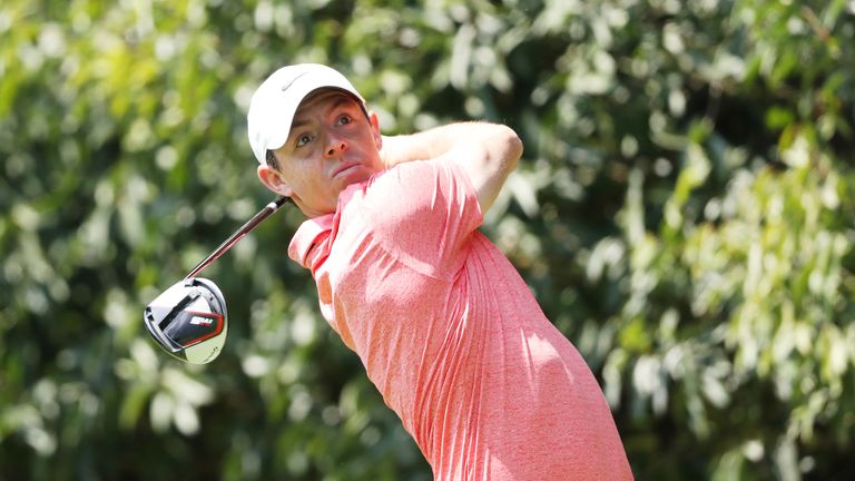 Rory McIlroy plays his shot from the second tee during the final round of World Golf Championships-Mexico Championship