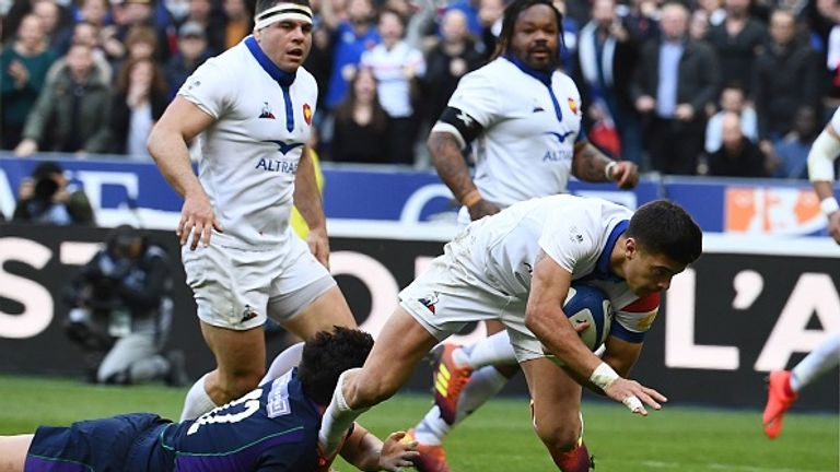 Ntamack scored his first try for France 