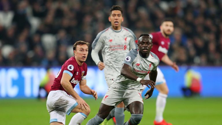 Sadio Mane in action for Liverpool against West Ham