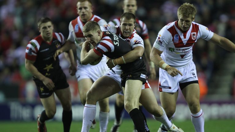  Sam Tomkins on the attack for Wigan Warriors back in 2011