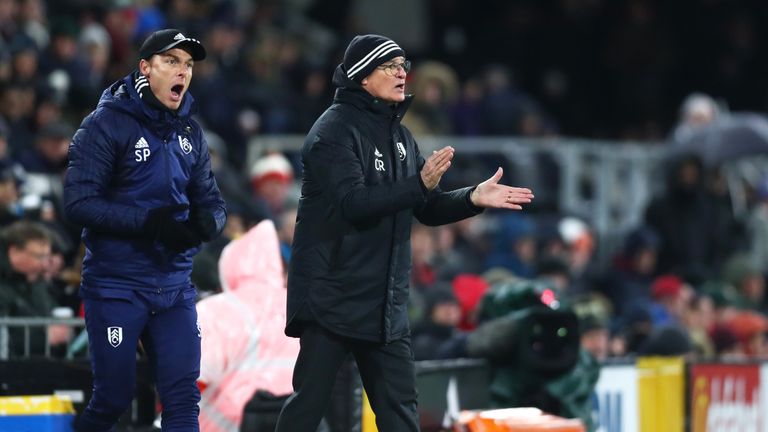 Fulham Assistant Manager Scott Parker gives instructions to the team during the Premier League match between Fulham and West Ham United at Craven Cottage on December 15, 2018