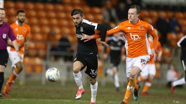Sean Longstaff during the Sky Bet League One match between Blackpool and Northampton Town at Bloomfield Road on April 10, 2018 in Blackpool, England.