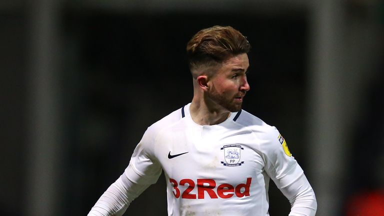 of Preston North End of Derby County during the Sky Bet Championship match between Preston North End and Derby County at Deepdale on February 1, 2019 in Preston, England.