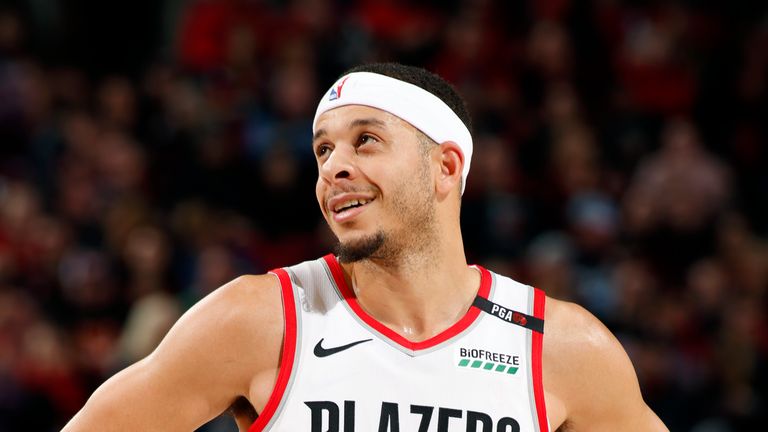 Seth Curry looks on in the game against the Atlanta Hawks 