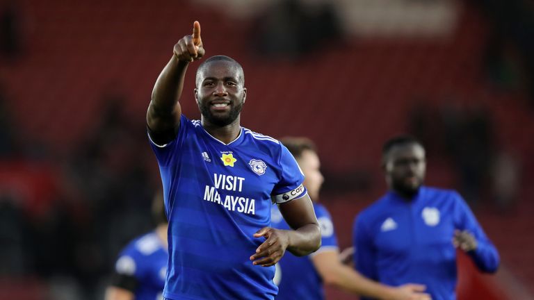Sol Bamba celebrates Cardiff's 2-1 win over Southampton