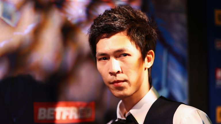 Thepchaiya Un-Nooh of Thailand looks on prior to his first round match against John Higgins of Scotland during day five of the World Snooker Championship at Crucible Theatre on April 25, 2018 in Sheffield, England. 