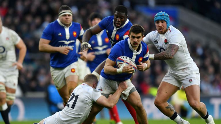 Thomas Ramos came off the bench for France at Twickenham 