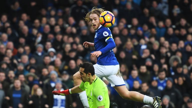 Tom Davies scored the pick of the goals as Everton thrashed Man City 4-0 at Goodison Park in January 2017