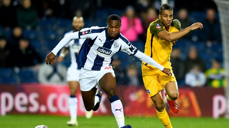 Tosin Adarabioyo of West Bromwich Albion in action during the FA Cup Fourth Round Replay match between West Bromwich Albion and Brighton & Hove Albion at The Hawthorns on February 06, 2019 in West Bromwich, United Kingdom