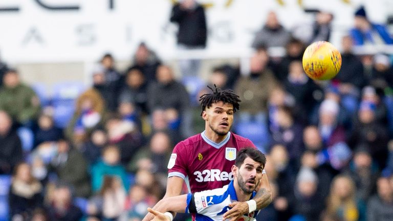 New loan signing Tyrone Mings in action for Aston Villa against Reading