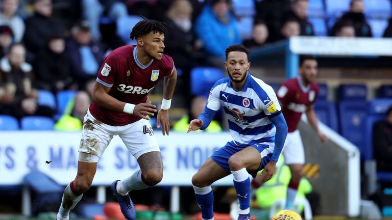 Aston Villa's Tyrone Mings in action vs Reading
