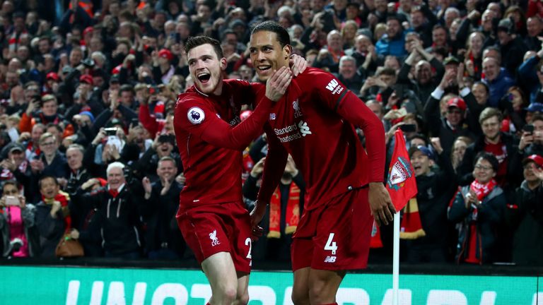 Virgil van Dijk scored twice as Liverpool thrashed Watford on Wednesday