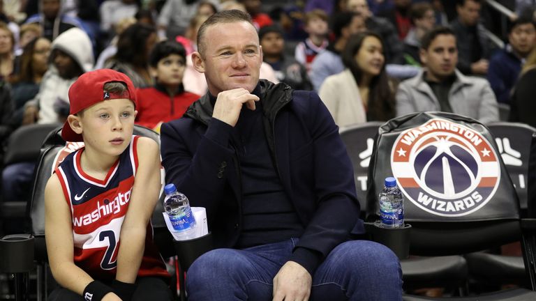 Wayne Rooney and his son took in a Washington Wizards NBA game over the winter