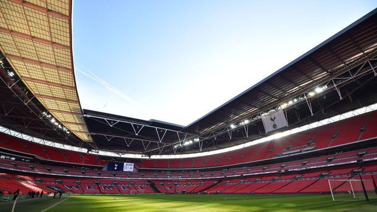 Wembley Stadium ahead of the Premier League match between Tottenham Hotspur and Newcastle United
