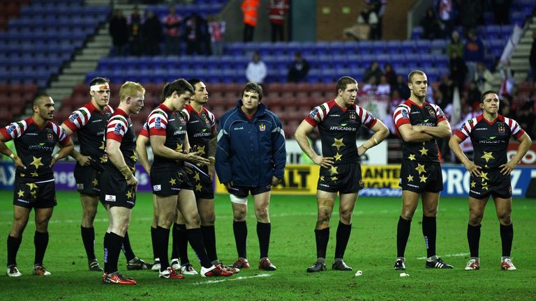 Wigan Warriors dejected after the final whistle 
