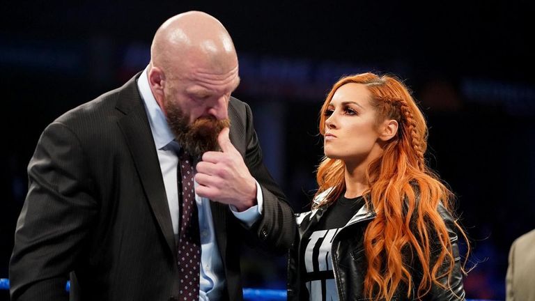 Becky Lynch slapped Triple H on SmackDown after being told she was scared of Ronda Rousey