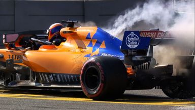 Sainz's McLaren goes up in smoke
