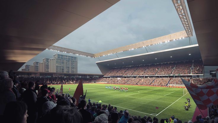 Image of Luton's planned new stadium at Power Court (Credit: Luton Town FC)